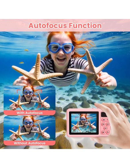 Cámara Submarina Tonfarb D70 Rosa 4K IP68 10FT 32GB