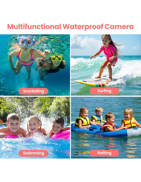 Cámara Submarina Tonfarb D70 Rosa 4K IP68 10FT 32GB