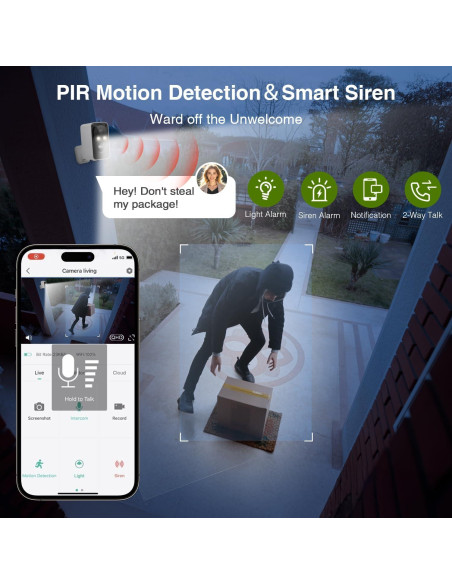 Cámaras de Seguridad Inalámbricas PM POPMAKE 2K 180 IP65 Cámaras de Seguridad Inalámbricas PM POPMAKE 2K 180 IP65