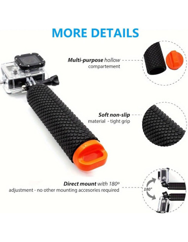 Agarradera Flotante Impermeable con Mosquetón para GoPro y DJI