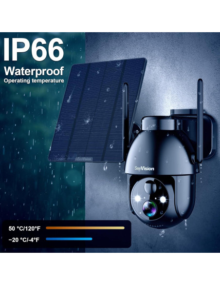 Cámara de Seguridad 4G LTE Solar Inalámbrica 3MP 2K HD