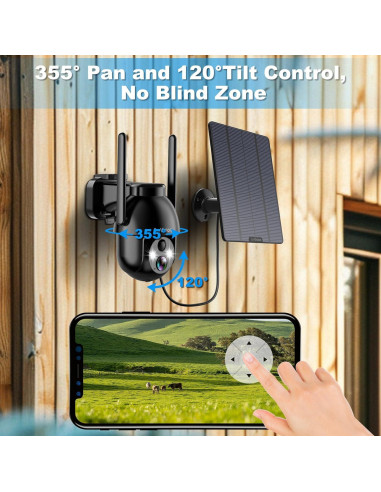 Cámara de Seguridad 4G LTE Solar Inalámbrica 3MP 2K HD