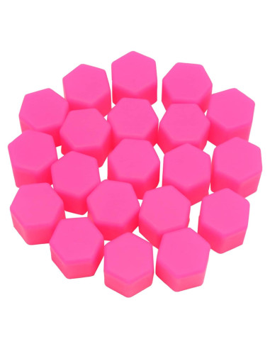 Tapa de Tuerca de Rueda uxcell 17mm Silicona Rosa - 20 Pcs