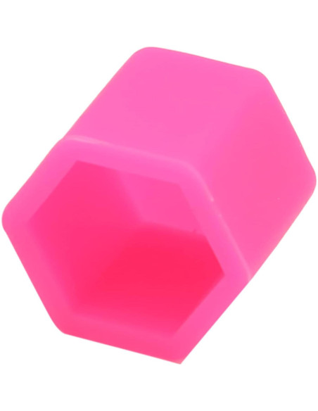 Tapa de Tuerca de Rueda uxcell 17mm Silicona Rosa - 20 Pcs