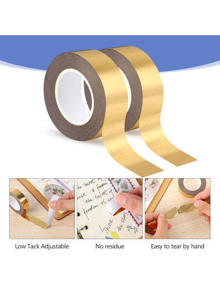 Set 2 Rollos Cinta Washi Dorada 15mm x 20m - Fyguard Set 2 Rollos Cinta Washi Dorada 15mm x 20m - Fyguard
