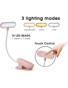 Luz de Libro Recargable Elampros BK01 - 3 Temperaturas, Clip Flexible 2