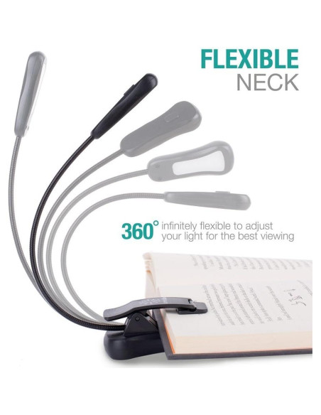 Luz de Libro Recargable Vekkia BK-03-BL, 3 Temperaturas y 3 Brillos