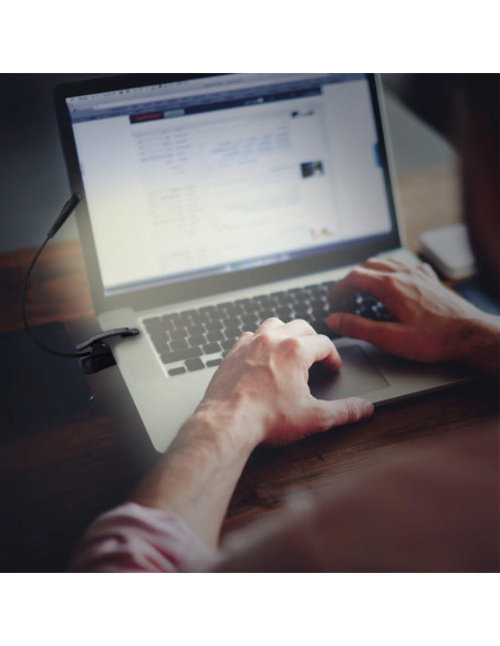 Luz de Libro Recargable Vekkia BK-03-BL, 3 Temperaturas y 3 Brillos