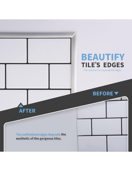 Moldura de Vinilo Flexible Art3d 3.05m Plata Autoadhesiva