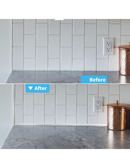 Moldura de Vinilo Flexible Art3d 3.05m Plata Autoadhesiva