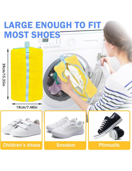 Bolsa de Lavado de Zapatos AQFR Reutilizable 39.1cm Amarillo