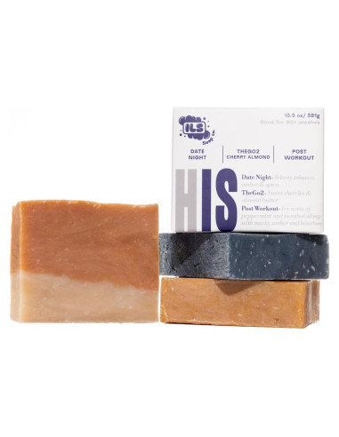 Jabón Natural Iron Lion - Paquete 3 Mezcla HIS para Hombre