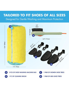 Bolsa de Lavado de Zapatos FIRSTSPIN con Árboles Ajustables y Cepillo 2