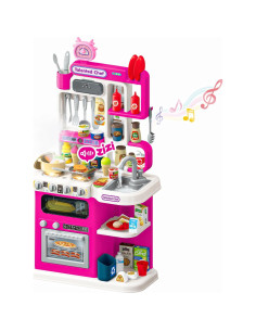 Cocina de Juguete Max & Deril 96 Piezas con Sonido y Luz Rosa 2