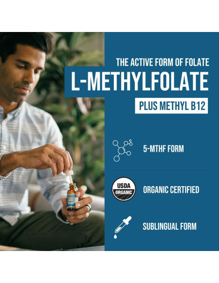 Folato Metílico Orgánico 1000 mcg Triquetra Health 29.57 ml