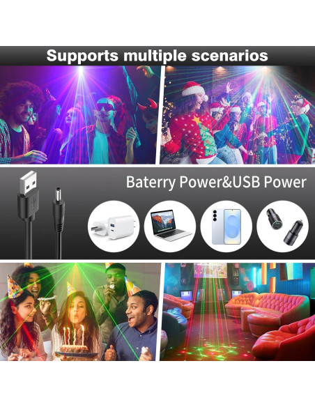 Proyector de Luz Estroboscópica LED RGB Qajok DQ-R60 10.67cm