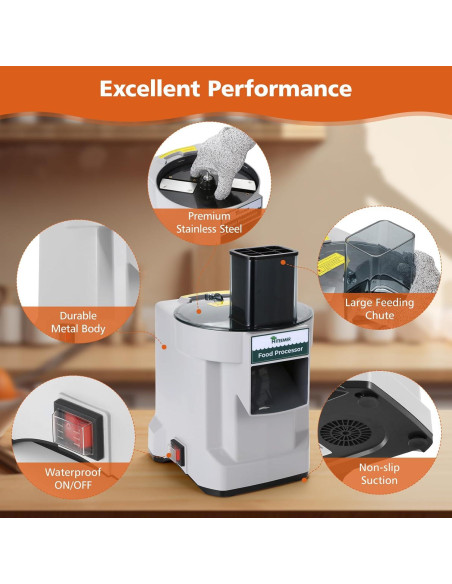 Picadora Eléctrica Multifuncional Hiteemer 5 en 1 Acero Inoxidable