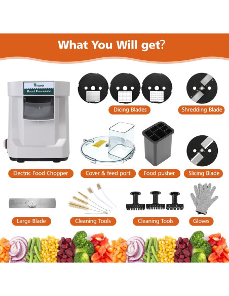 Picadora Eléctrica Multifuncional Hiteemer 5 en 1 Acero Inoxidable