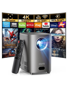 Proyector Full HD 1080P EGJSG con WiFi y Bluetooth, 300"