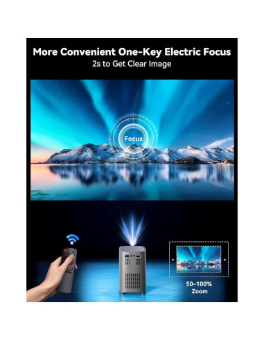 Proyector Full HD 1080P EGJSG con WiFi y Bluetooth, 300"