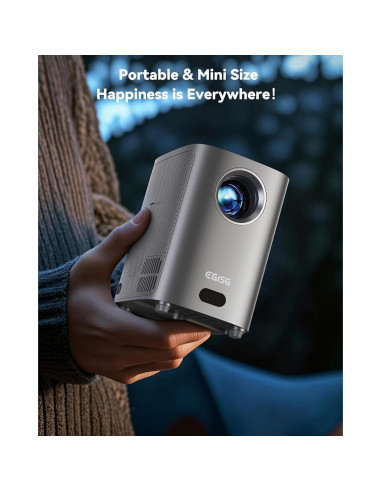 Proyector Full HD 1080P EGJSG con WiFi y Bluetooth, 300"