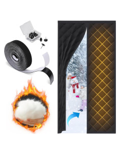 Cortina Térmica Aislante Magnética FLYZZZ 80x203 cm Negra