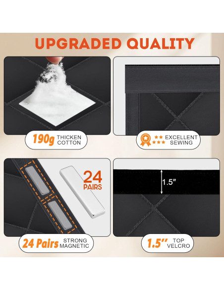 Cortina Térmica Aislante Magnética FLYZZZ 80x203 cm Negra Cortina Térmica Aislante Magnética FLYZZZ 80x203 cm Negra