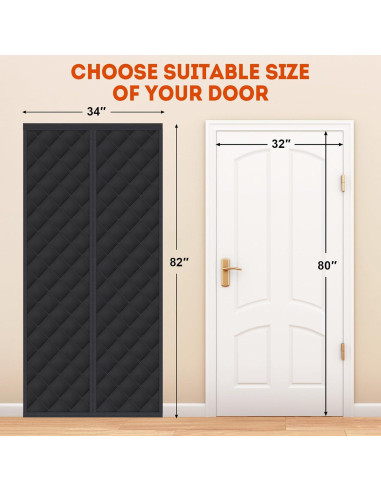 Cortina Térmica Aislante Magnética FLYZZZ 80x203 cm Negra