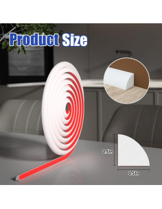 Moldura Flexible COUKIU 99 cm Autoadhesiva Vinilo Blanco 2