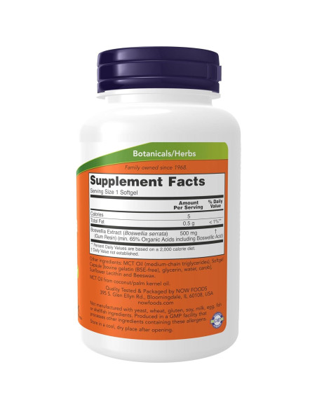NOW Foods Extracto de Boswellia 500 mg 90 Cápsulas Blandas