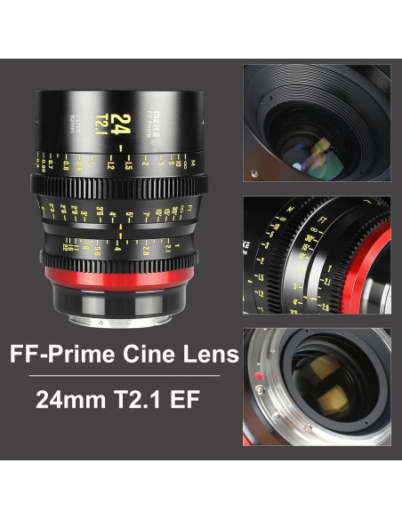 Lente de Cine MEKE 24mm T2.1 Manual para Cámaras EF Lente de Cine MEKE 24mm T2.1 Manual para Cámaras EF
