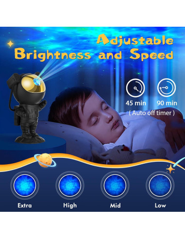 Proyector de Galaxia Astronauta Luz Nocturna con Control Remoto