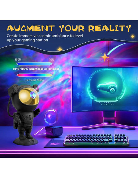 Proyector de Galaxia Astronauta Luz Nocturna con Control Remoto