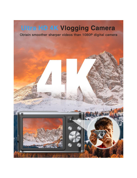 Cámara Digital 4K Aasonida DC306 Autofocus 48MP Compacta Cámara Digital 4K Aasonida DC306 Autofocus 48MP Compacta