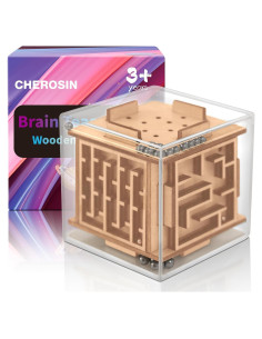 Cubo de Rompecabezas Antiestrés CHEROSIN 6 Caras Madera 5.84cm