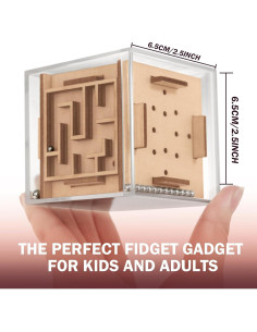 Cubo de Rompecabezas Antiestrés CHEROSIN 6 Caras Madera 5.84cm 2