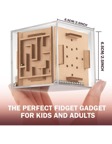 Cubo de Rompecabezas Antiestrés CHEROSIN 6 Caras Madera 5.84cm
