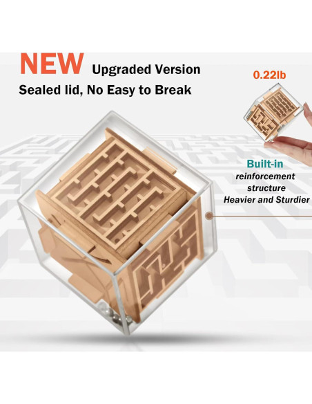 Cubo de Rompecabezas Antiestrés CHEROSIN 6 Caras Madera 5.84cm