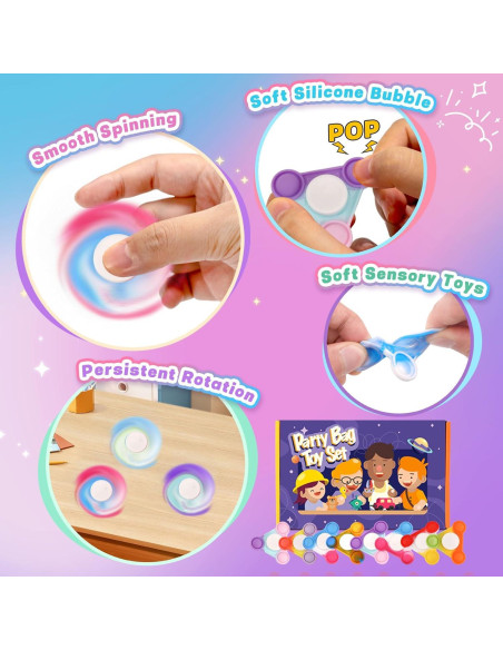 48 Fidget Spinners Coloridos YAKHAN - Juguetes Sensoriales Antiestrés