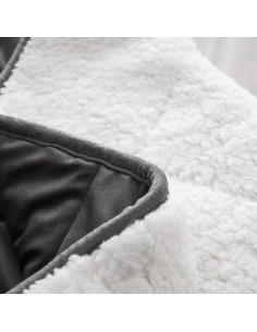 Manta con peso MENHIRY 4.5kg Sherpa 122x183cm blanca y gris 2