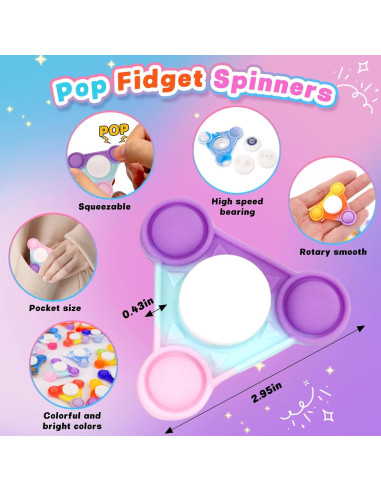 48 Fidget Spinners Coloridos YAKHAN - Juguetes Sensoriales Antiestrés