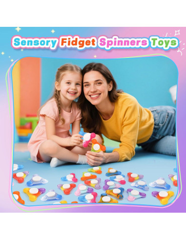 48 Fidget Spinners Coloridos YAKHAN - Juguetes Sensoriales Antiestrés