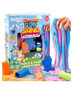 Arena Slimy Bluey 425g Aromatizada - Juego Sensorial 8 Piezas