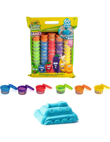 Arena de Jugar Crayola 60 Tarros Aromatizados 28g Colores Brillantes