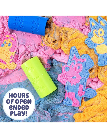 Arena Slimy Bluey 425g Aromatizada - Juego Sensorial 8 Piezas