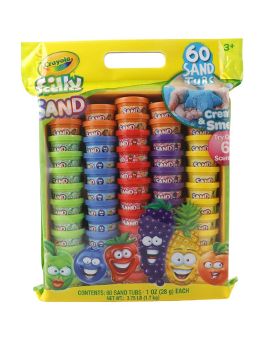 Arena de Jugar Crayola 60 Tarros Aromatizados 28g Colores Brillantes