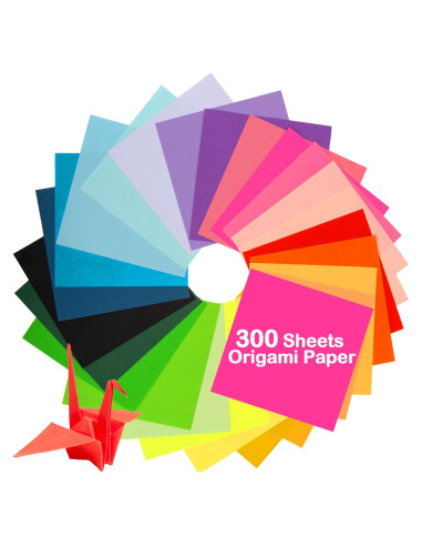 Papel de Origami Doble Cara MAQIHAN 300 Hojas 15x15cm 20 Colores