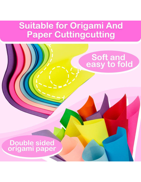 Papel de Origami Doble Cara MAQIHAN 300 Hojas 15x15cm 20 Colores