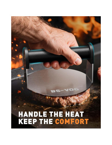 Prensa de Hamburguesas BS-VOG Acero Inoxidable 15.6 cm