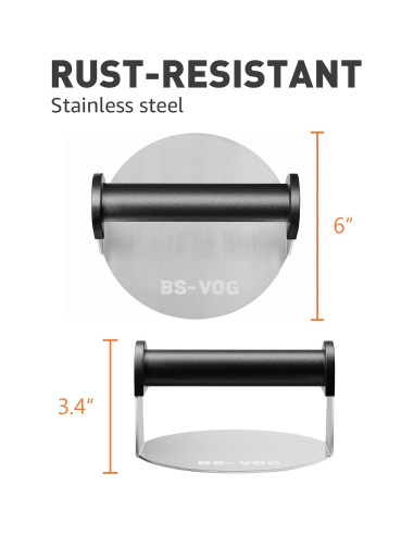 Prensa de Hamburguesas BS-VOG Acero Inoxidable 15.6 cm